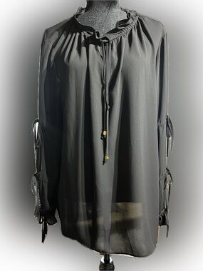 Michael Kors Black Blouse with Gold Label